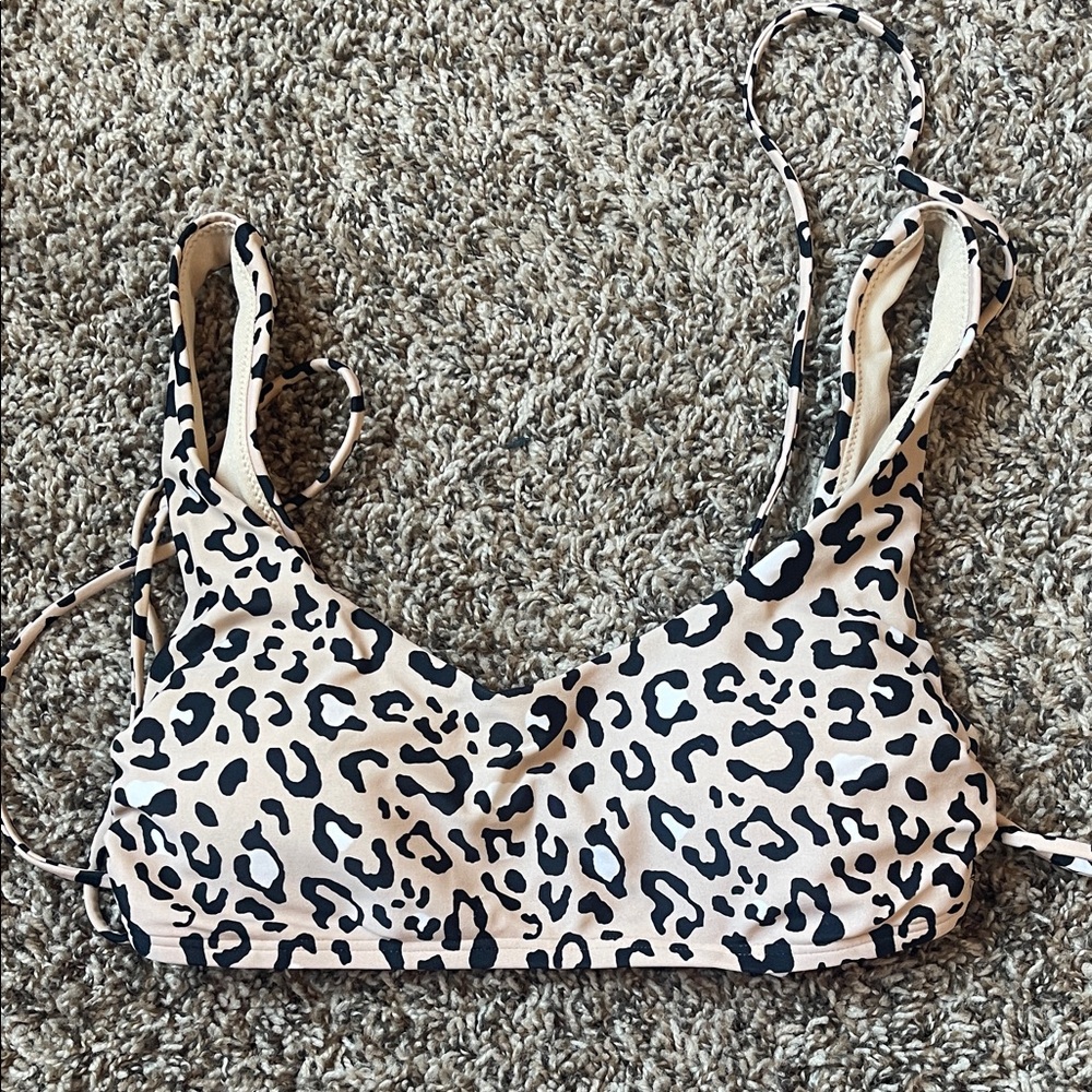 Hollister Beige and Black Bikini Top